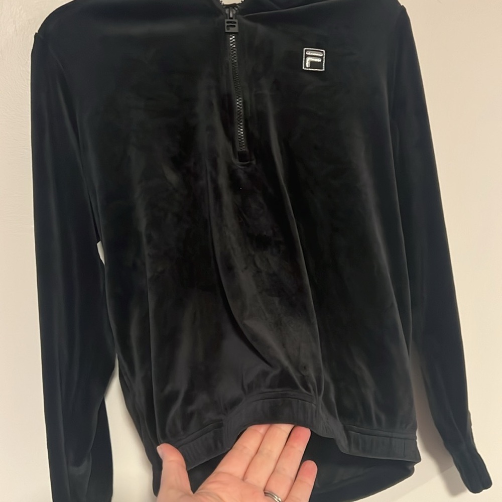 Fila Women's Laurent Velour half Zip Hoodie Sweatshirt - Picture 4 of 8